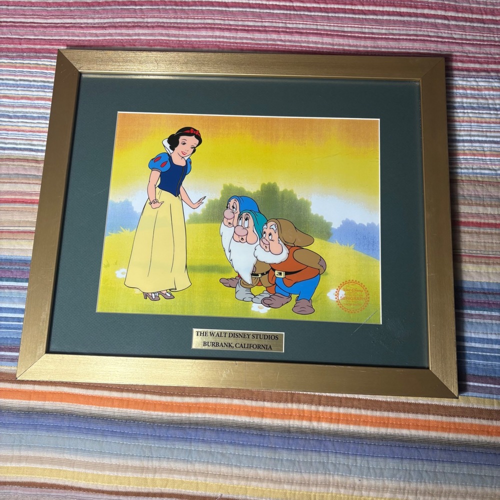 Disney Snow White Seven Dwarfs Limited Edition Serigraph Cel Framed Art 21x17